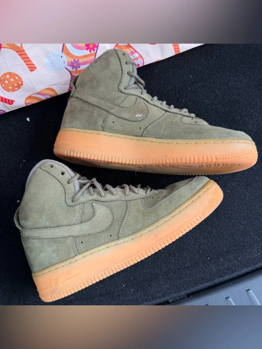 NIKE AIR FORCE 1 HIGH WB GS 922066-202 Youth Size 6 Olive Green